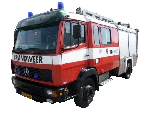 Galavervoer met echte brandweerauto