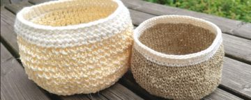 Haken met bindtouw – deel 2 – mandjes haken