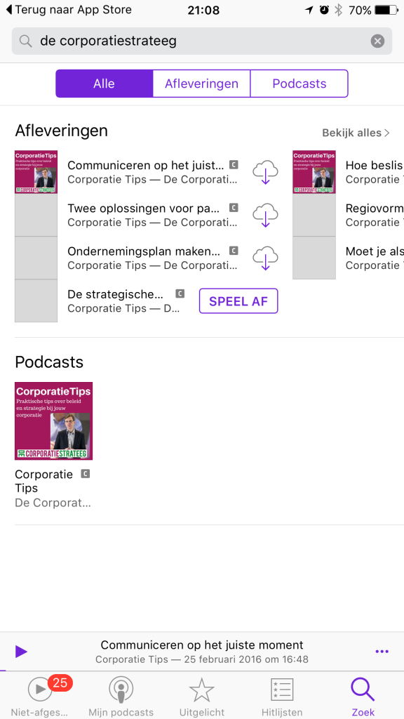 De Corporatiestrateeg zoeken op iTunes